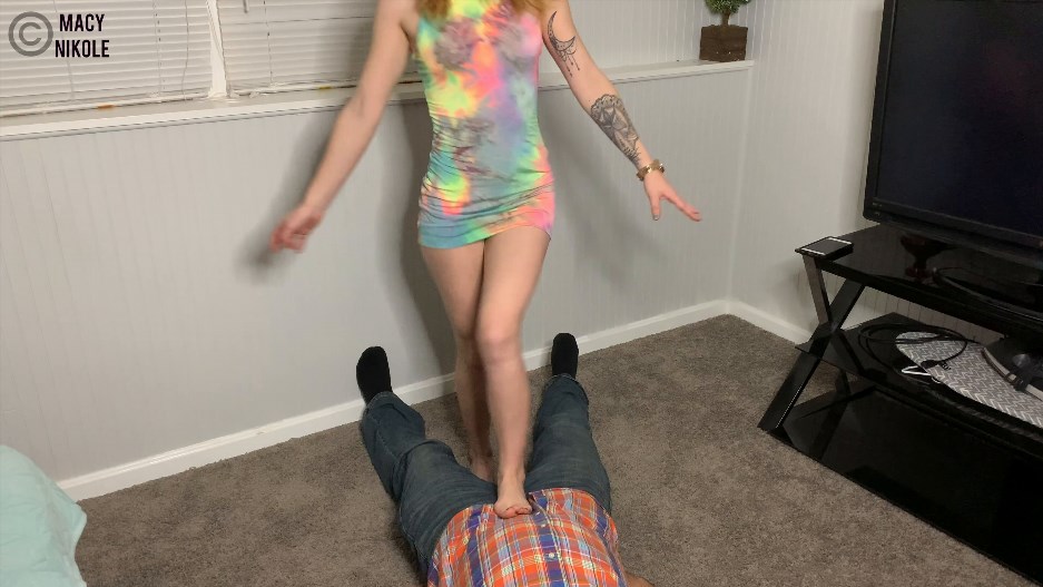 Macy Nikole - Pathetic Slave Gets His Balls Stomped Macy Nikole - Pathetic Slave Gets His Balls Stomped